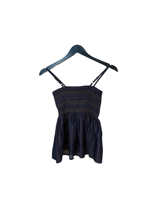 Blue black top