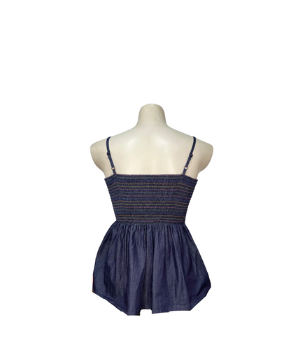 Blue black top